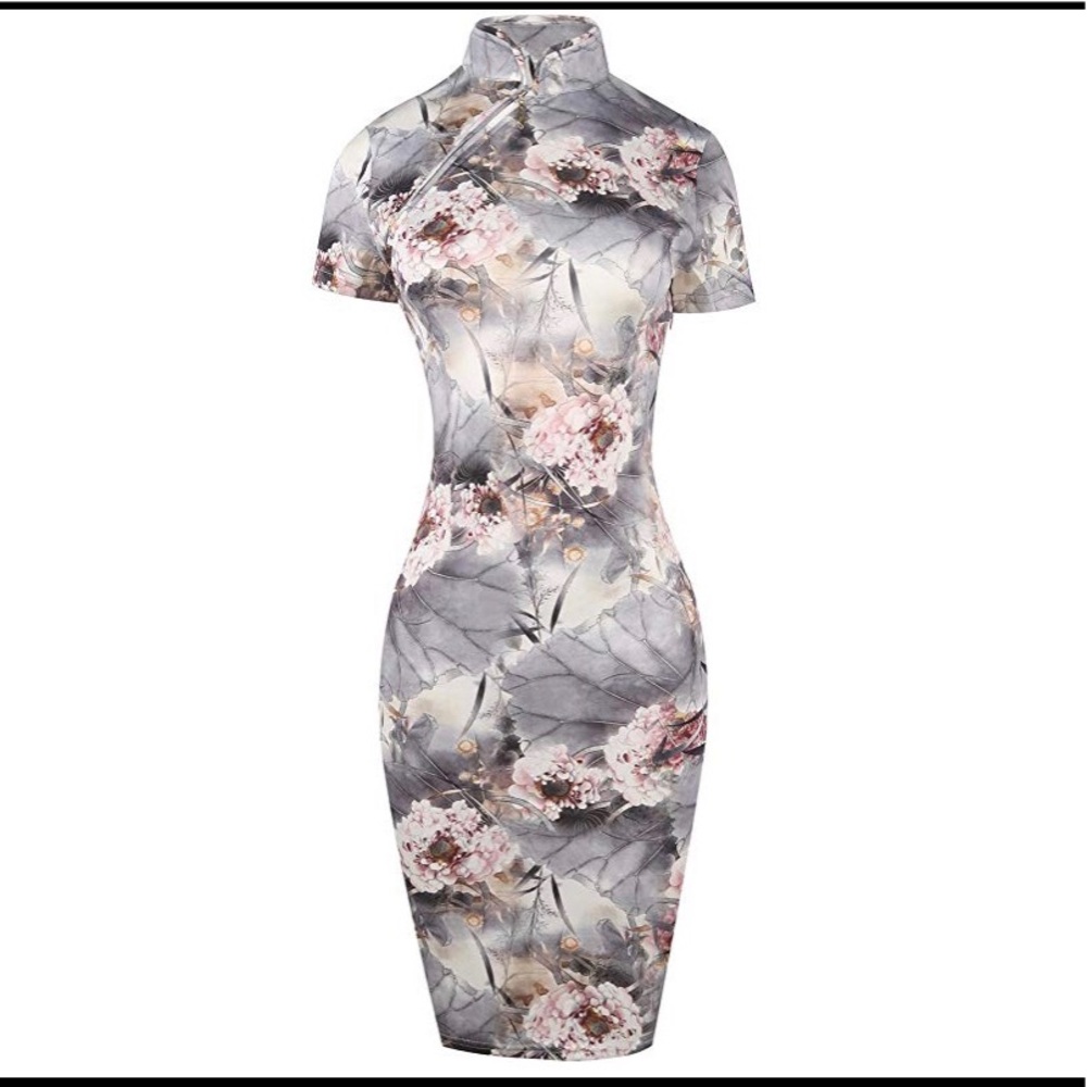 Oxiuly NWT Watercolor Print Fitted Dress